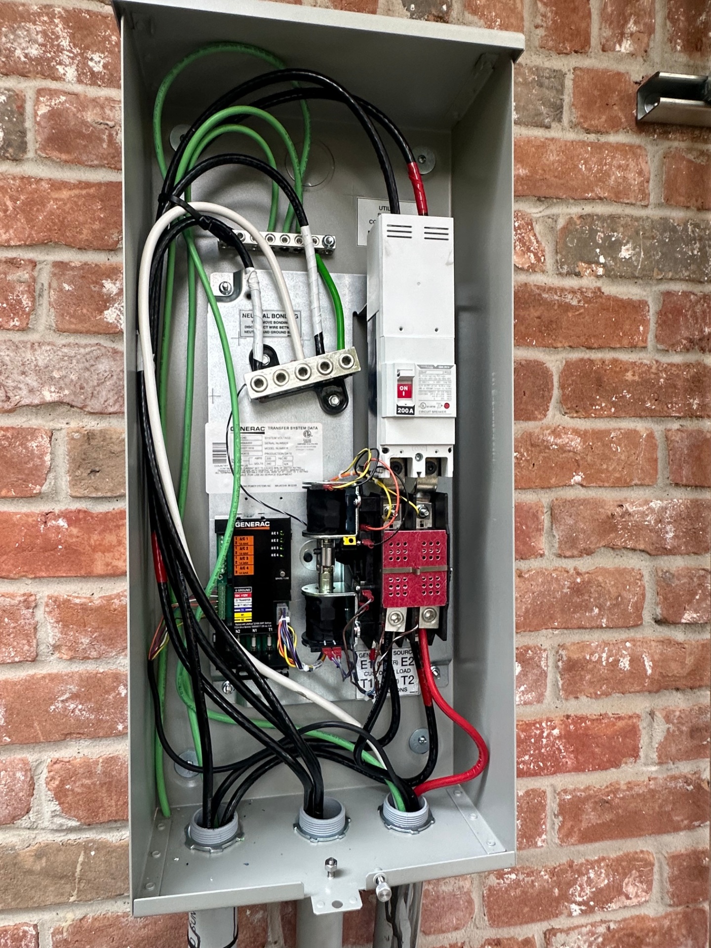Generac Transfer Switch Wiring & 200A Breaker — Houston, TX